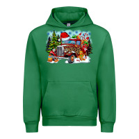 Emerald Christmas truck Urban Hoodie - CowhideDigitalArt