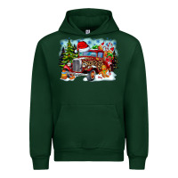 Forest Green Christmas truck Urban Hoodie - CowhideDigitalArt