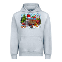 Heather Grey Christmas truck Urban Hoodie - CowhideDigitalArt