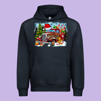 Christmas Truck Urban Hoodie Designed By Cowhidedigitalart