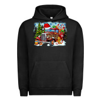 Pigment Black Christmas truck Urban Hoodie - CowhideDigitalArt