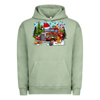 Pigment Oil Green Christmas truck Urban Hoodie - CowhideDigitalArt