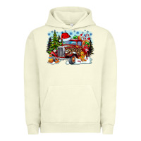 Pigment Pistachio Christmas truck Urban Hoodie - CowhideDigitalArt