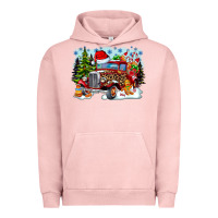 Pigment Salmon Christmas truck Urban Hoodie - CowhideDigitalArt