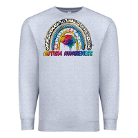 Heather Grey Autism Awareness rainbow Premium Sweatshirt - FaDigitalArtStudio