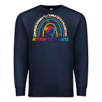 Navy Autism Awareness rainbow Premium Sweatshirt - FaDigitalArtStudio