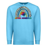 Ocean Blue Autism Awareness rainbow Premium Sweatshirt - FaDigitalArtStudio