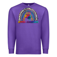 Purple Autism Awareness rainbow Premium Sweatshirt - FaDigitalArtStudio