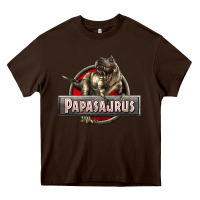 Chocolate Brown Papasaurus T-Rex Heavy Core Tee - LillyAllenDesigns