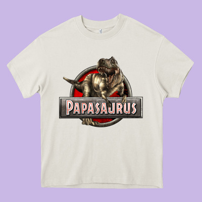 Papasaurus T-rex Heavy Core Tee Designed By Lillyallendesigns