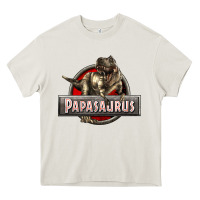 Cream Papasaurus T-Rex Heavy Core Tee - LillyAllenDesigns