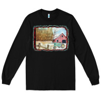 Black Christmas Barn Tractor Snow Long Sleeve Tee - Bettercallsaul