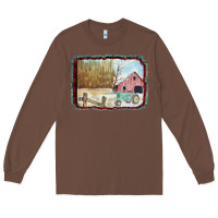 Chestnut Christmas Barn Tractor Snow Long Sleeve Tee - Bettercallsaul