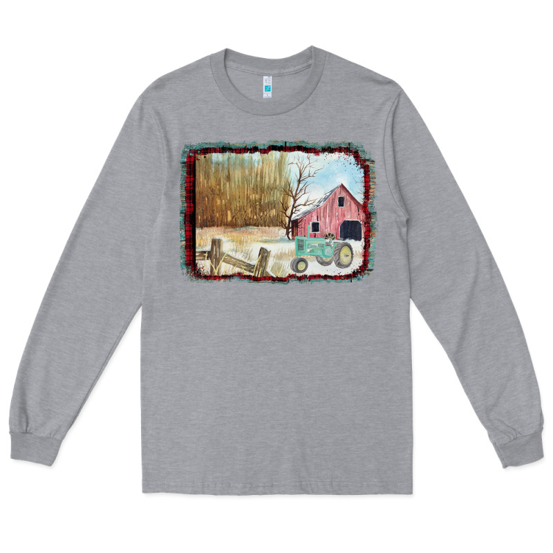 Christmas Barn Tractor Snow Long Sleeve Tee by Bettercallsaul | Teevron