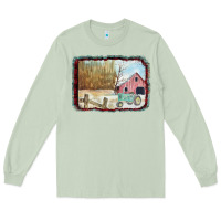 Matcha Christmas Barn Tractor Snow Long Sleeve Tee - Bettercallsaul
