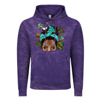 Cloud Purple Lake Camping Afro Messy Bun Bbs Vintage Hoodie - BundleAndBundleShop