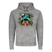 Cloud Rock Lake Camping Afro Messy Bun Bbs Vintage Hoodie - BundleAndBundleShop