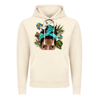 Vintage Artic Lake Camping Afro Messy Bun Bbs Vintage Hoodie - BundleAndBundleShop