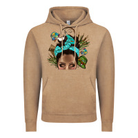 Vintage Coffee Lake Camping Afro Messy Bun Bbs Vintage Hoodie - BundleAndBundleShop