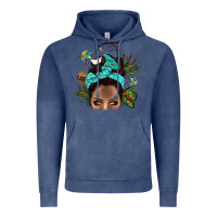Vintage Denim Lake Camping Afro Messy Bun Bbs Vintage Hoodie - BundleAndBundleShop