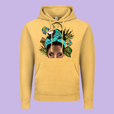 Lake Camping Afro Messy Bun Bbs Vintage Hoodie Designed By Bundleandbundleshop