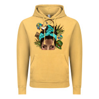 Vintage Mustard Lake Camping Afro Messy Bun Bbs Vintage Hoodie - BundleAndBundleShop