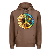 Chestnut Hippie Soul with Sunflower and Leopard Background Premium Hoodie - JahusDesignShop