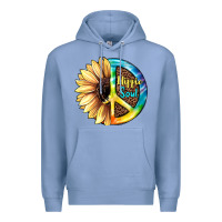 Hippie Soul With Sunflower And Leopard Background Premium Hoodie | Teevron