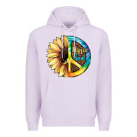 Lilac Hippie Soul with Sunflower and Leopard Background Premium Hoodie - JahusDesignShop
