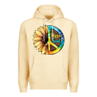 Pina Colada Hippie Soul with Sunflower and Leopard Background Premium Hoodie - JahusDesignShop