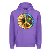 Purple Hippie Soul with Sunflower and Leopard Background Premium Hoodie - JahusDesignShop