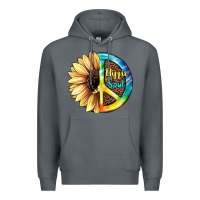 Rock Hippie Soul with Sunflower and Leopard Background Premium Hoodie - JahusDesignShop