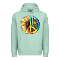 Seafoam Hippie Soul with Sunflower and Leopard Background Premium Hoodie - JahusDesignShop