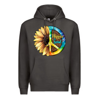 Smoke Hippie Soul with Sunflower and Leopard Background Premium Hoodie - JahusDesignShop