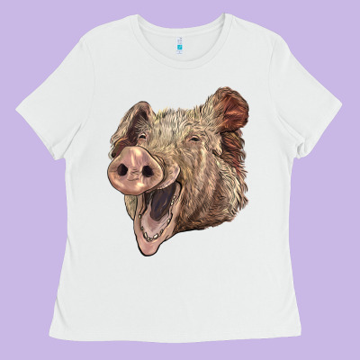 American Yorkshire Pig Face Ladies Tee Designed By Lillyallendesigns