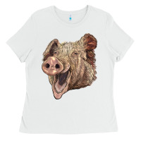 White american yorkshire pig face Ladies Tee - LillyAllenDesigns