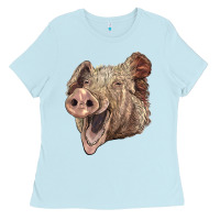 Baby Blue american yorkshire pig face Ladies Tee - LillyAllenDesigns