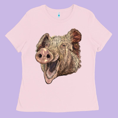 American Yorkshire Pig Face Ladies Tee Designed By Lillyallendesigns