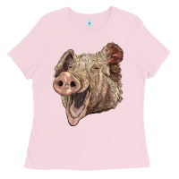 Bubblegum Pink american yorkshire pig face Ladies Tee - LillyAllenDesigns