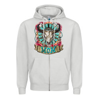 Mom Bull Skull Mother's Day Zipper Hoodie | Teevron