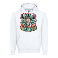White Mom Bull Skull Mother's Day Zipper Hoodie - CowGirlArtShop