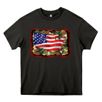 Asphalt distressed american flag Heavy Core Tee - BarkalooDesign