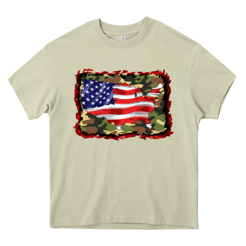 Distressed American Flag Heavy Core Tee by BarkalooDesign | Teevron