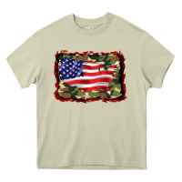 Mossy distressed american flag Heavy Core Tee - BarkalooDesign