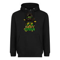 Black lucky mama St. Patricks Day Heavyweight Hoodie - FaDigitalArtStudio