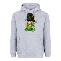 Heather Grey lucky mama St. Patricks Day Heavyweight Hoodie - FaDigitalArtStudio