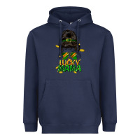 Navy lucky mama St. Patricks Day Heavyweight Hoodie - FaDigitalArtStudio