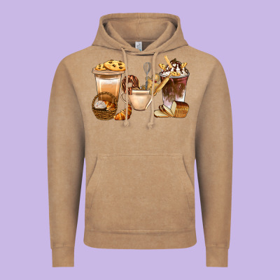 Bakery Coffee Cups With Cookie Bbs Vintage Hoodie Designed By Bundleandbundleshop