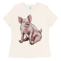 Bone american yorkshire pig Ladies Tee - LillyAllenDesigns