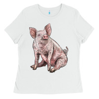 White american yorkshire pig Ladies Tee - LillyAllenDesigns